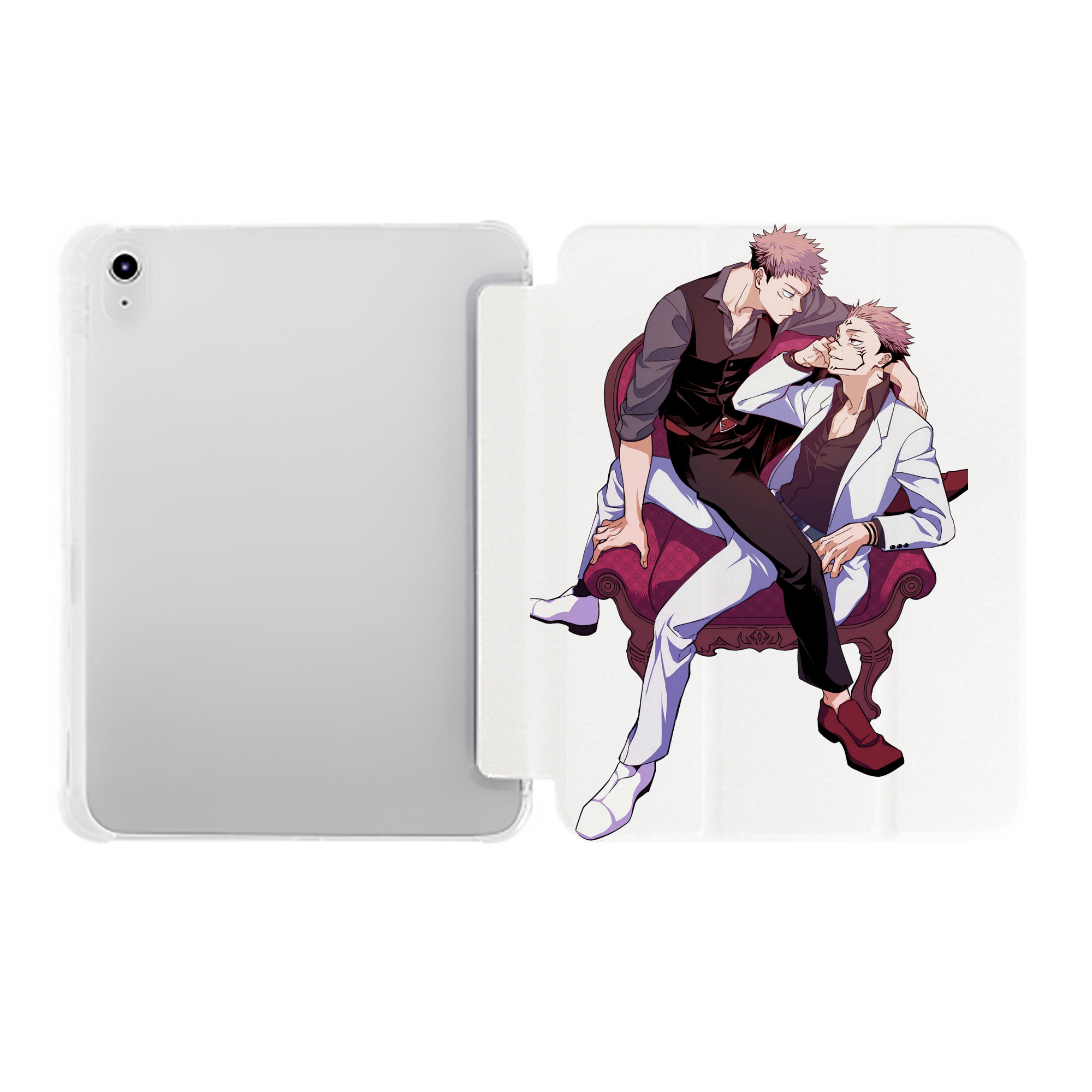 （画像用） 呪術廻戦 Jujutsu Kaisen IPad ケース ペン収納付き 三つ折りスタンド PUレザー×シリコン 対応機種9.5/10.5/10.9インチ